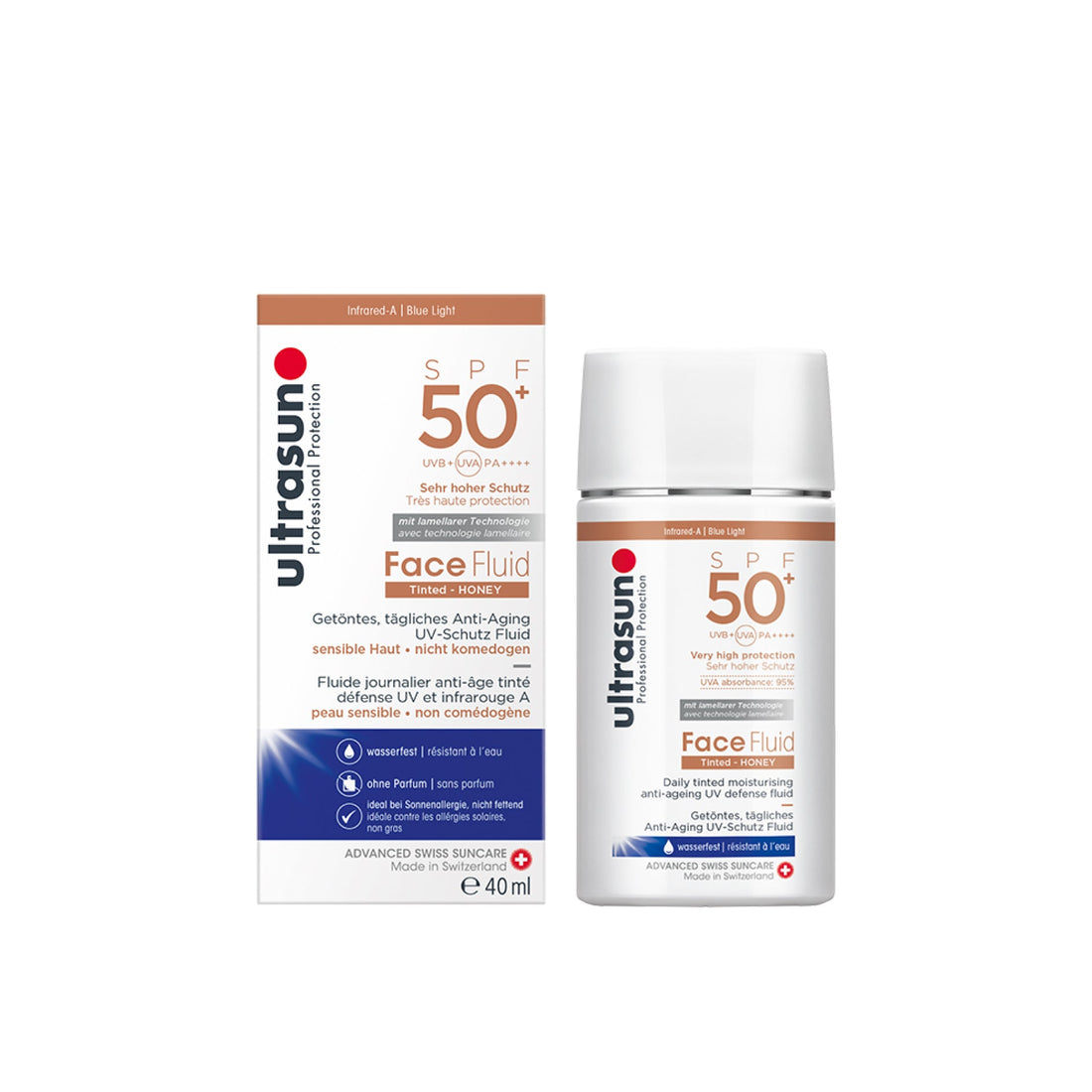 Ultrasun | Face Fluid SPF50+ Tinted Honey 40ml - Helvetskin